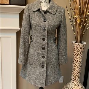 American Rag Cie Brown Retro Tweed Coat Size S